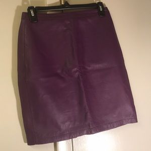 Newportnews Purple 100% Leather Skirt Size 6